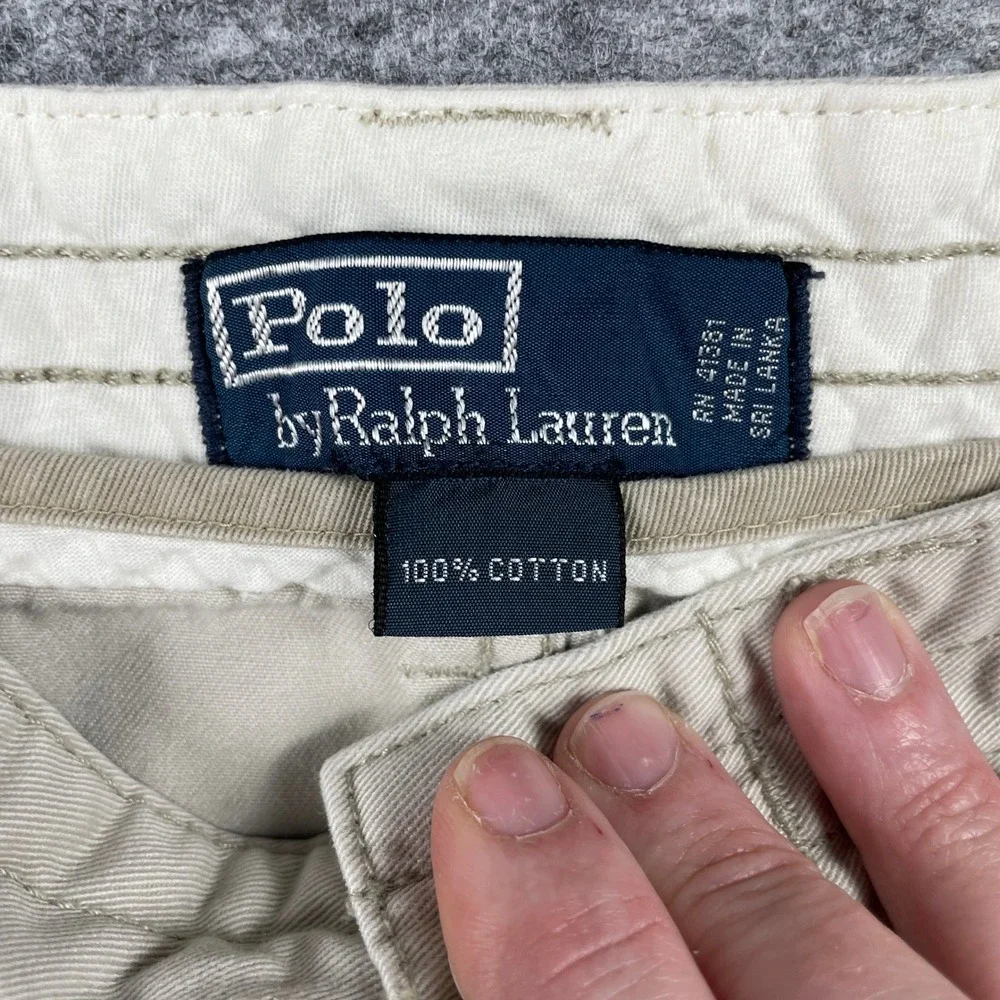Polo Ralph Lauren Cargo Shorts Mens 40 Tan Classic Polo Chino Khaki Preppy 90s